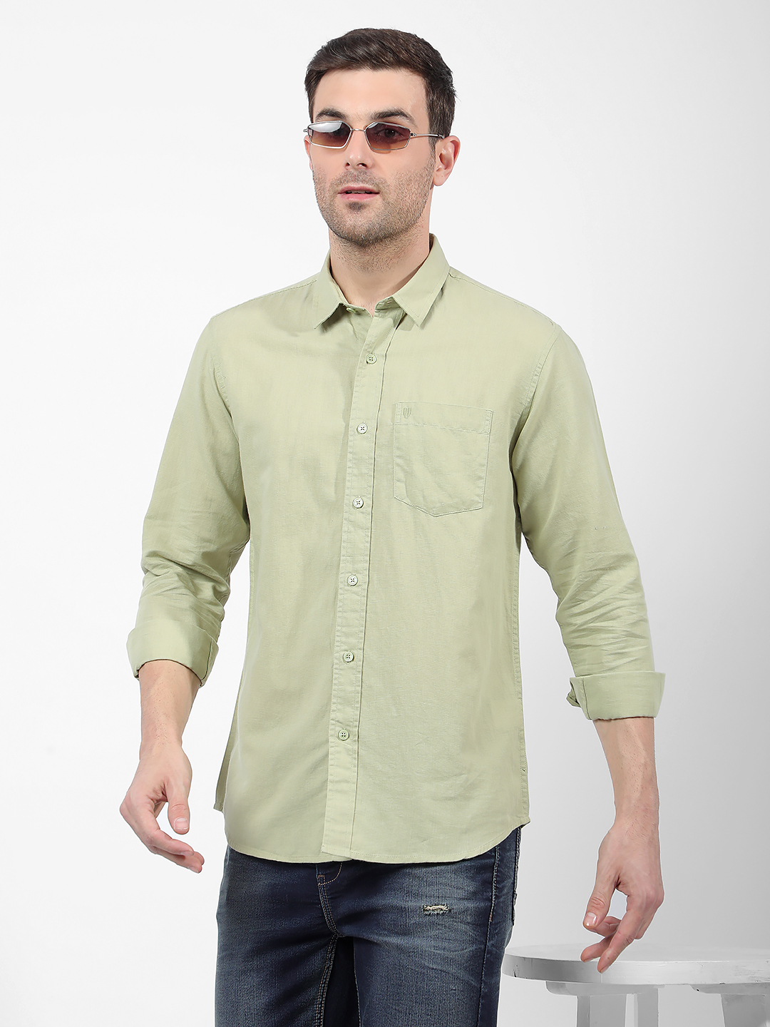 Numero Uno Men Solid Green Shirt